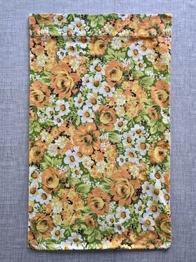 Vintage Wabasso 70s Pillowcase Queen Marvel Press Orange White Green Retro 19x31